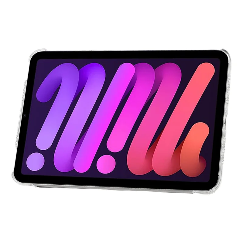 Hülle für iPad mini (2024) / (2021) Transparente Hartschalenhülle mit Stiftablage, Smart Sleep/Wake, Ständerfunktion, Schutzhülle - Schwarz