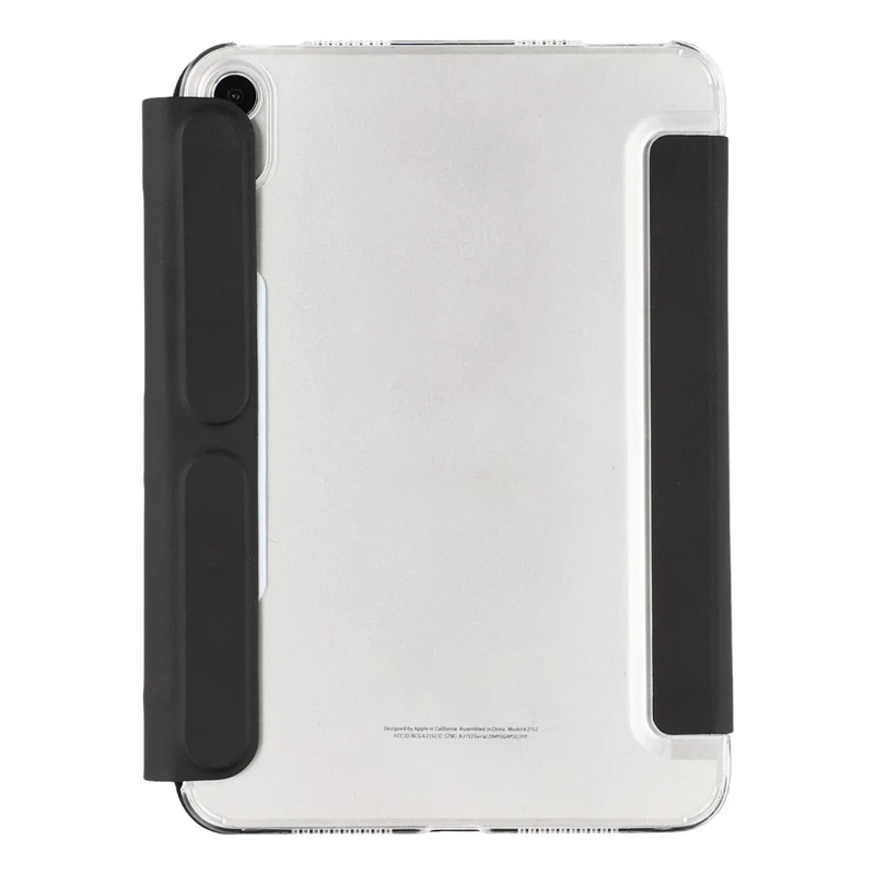 Hülle für iPad mini (2024) / (2021) Transparente Hartschalenhülle mit Stiftablage, Smart Sleep/Wake, Ständerfunktion, Schutzhülle - Schwarz