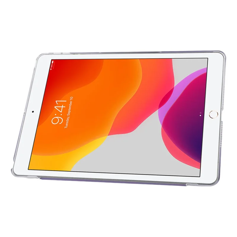 Hülle für iPad 10,2 (2021) / (2020) / (2019) durchsichtige Hartschalenhülle mit Stifthalter, intelligenter Schlaf-/Weck- und Ständer-Funktion, Schutzhülle – Schwarz