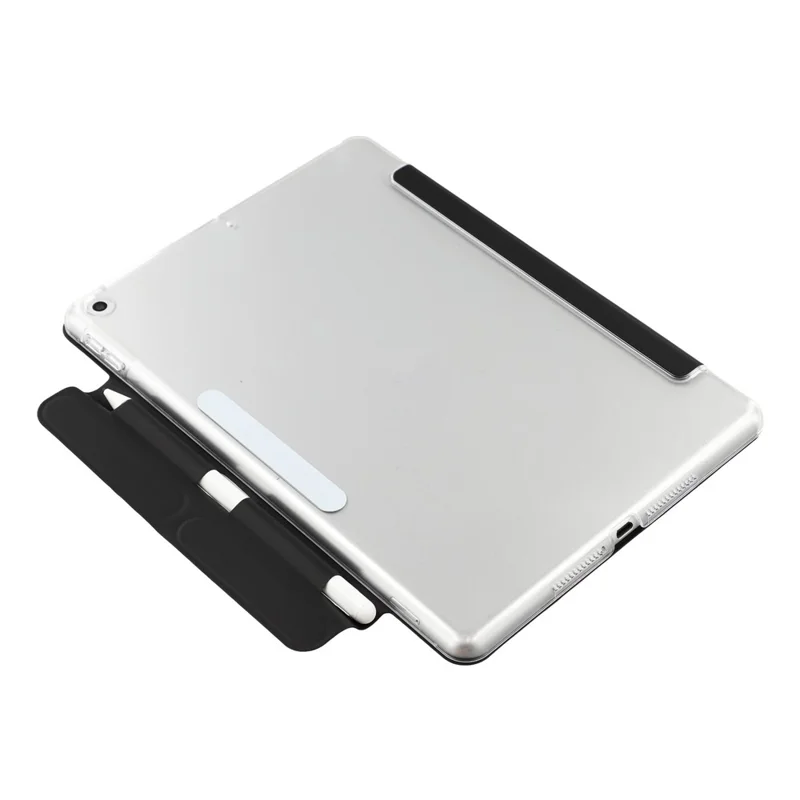 Hülle für iPad 10,2 (2021) / (2020) / (2019) durchsichtige Hartschalenhülle mit Stifthalter, intelligenter Schlaf-/Weck- und Ständer-Funktion, Schutzhülle – Schwarz