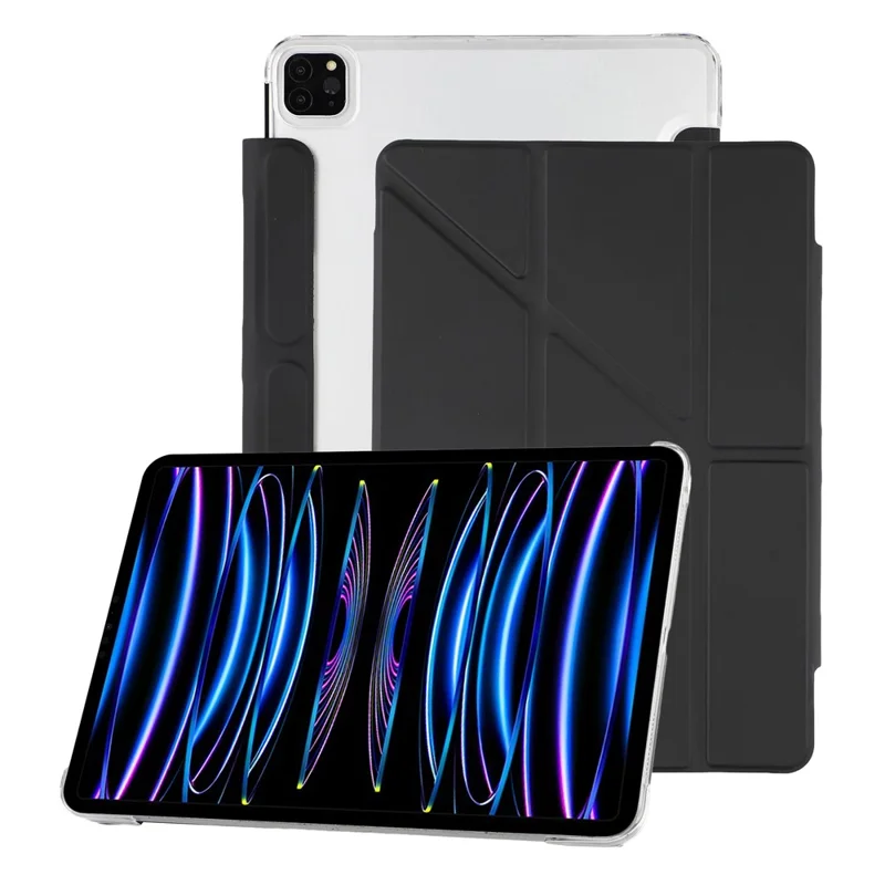 Capa para iPad Pro 11 (2022) / (2021) / (2010) / Pro 11 polegadas (2018) Capa Rígida Transparente com Suporte para Lápis Capa Protetora Inteligente com Função Dormir/Despertar e Suporte - Preto