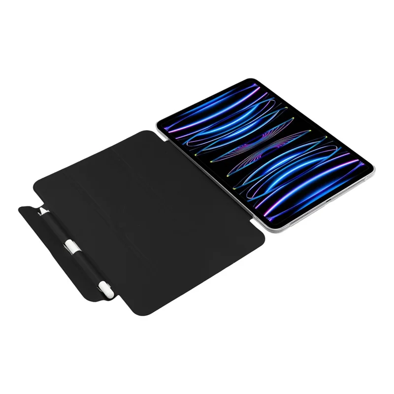 Capa para iPad Pro 11 (2022) / (2021) / (2010) / Pro 11 polegadas (2018) Capa Rígida Transparente com Suporte para Lápis Capa Protetora Inteligente com Função Dormir/Despertar e Suporte - Preto