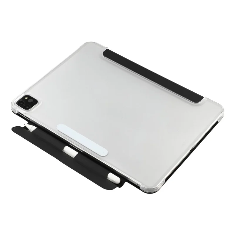Capa para iPad Pro 11 (2022) / (2021) / (2010) / Pro 11 polegadas (2018) Capa Rígida Transparente com Suporte para Lápis Capa Protetora Inteligente com Função Dormir/Despertar e Suporte - Preto