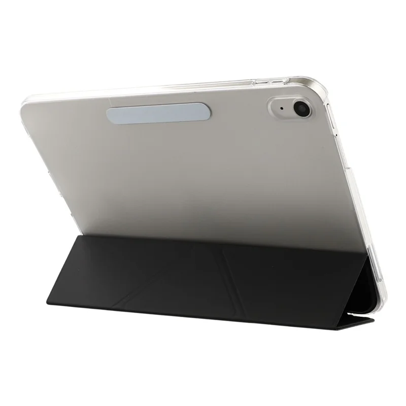 Coque pour iPad (2025) / 10,9 (2022) Coque rigide transparente avec rangement pour crayon, housse intelligente avec fonction veille/réveil, support protecteur - Noir