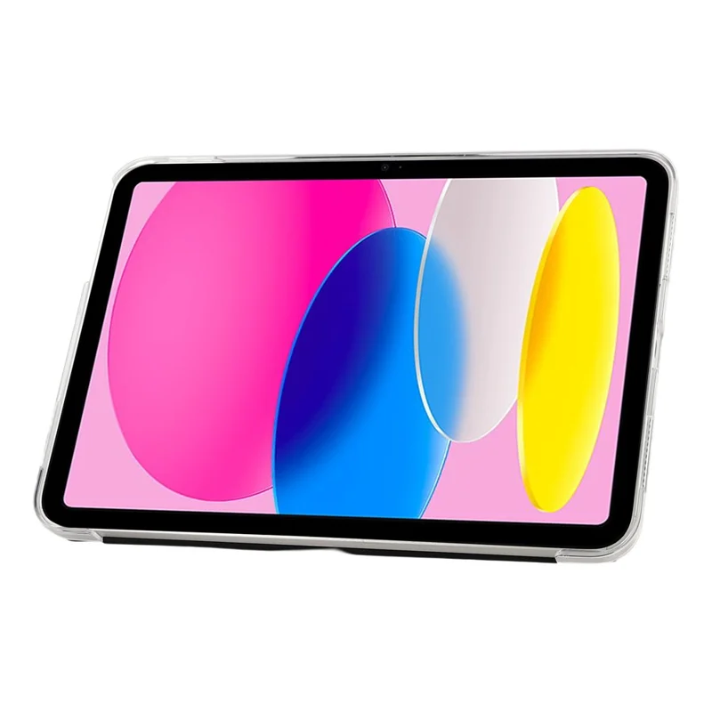 Coque pour iPad (2025) / 10,9 (2022) Coque rigide transparente avec rangement pour crayon, housse intelligente avec fonction veille/réveil, support protecteur - Noir