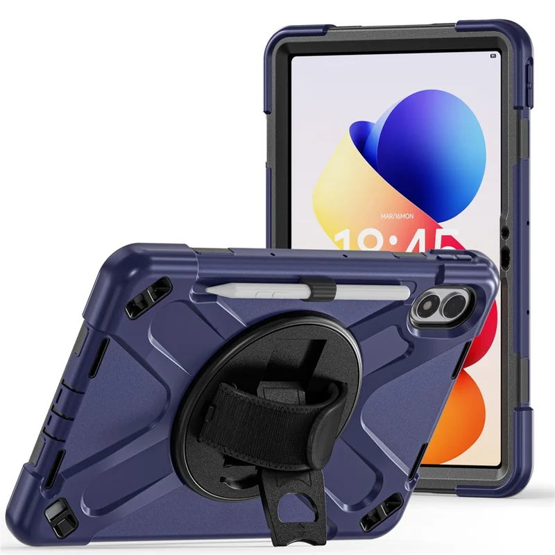 For Xiaomi Redmi Pad 2 Pro Case TPU + PC + Silicone Kickstand Anti Drop Tablet Cover - Navy Blue