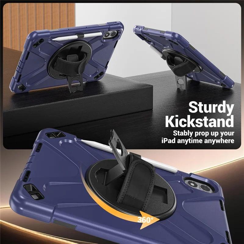 For Xiaomi Redmi Pad 2 Pro Case TPU + PC + Silicone Kickstand Anti Drop Tablet Cover - Navy Blue