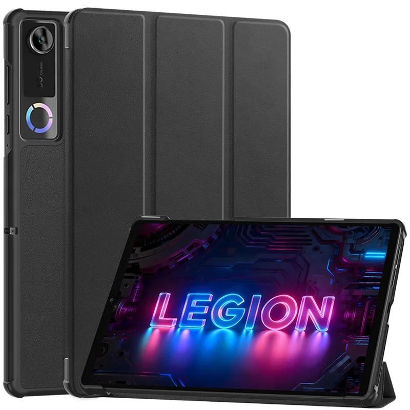 For Lenovo Legion Y700 (Gen 5) Case Anti-Drop Leather Stand Tablet Cover  - Black