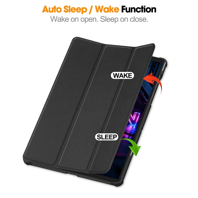 For Lenovo Legion Y700 (Gen 5) Case Anti-Drop Leather Stand Tablet Cover  - Black