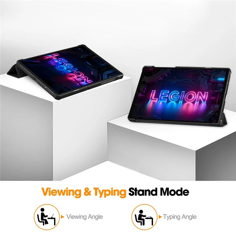 For Lenovo Legion Y700 (Gen 5) Case Anti-Drop Leather Stand Tablet Cover  - Black