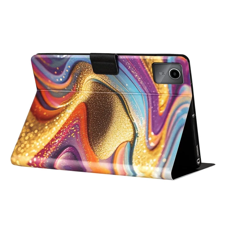 For Lenovo Xiaoxin Pad 12.1 (2025) Tablet Case Litchi Texture TPU + PU Leather Protective Cover - Golden Sand