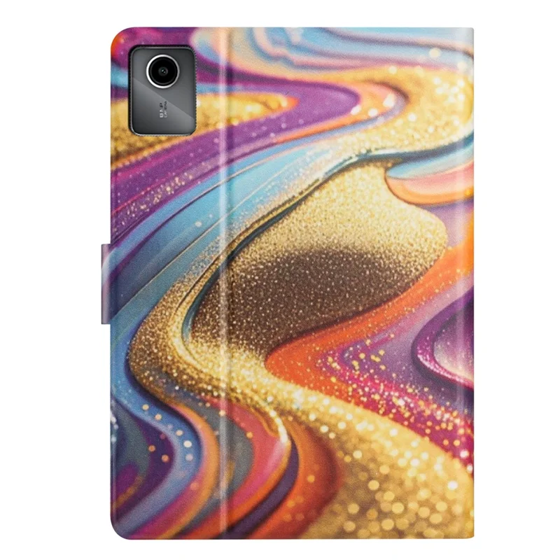 For Lenovo Xiaoxin Pad 12.1 (2025) Tablet Case Litchi Texture TPU + PU Leather Protective Cover - Golden Sand