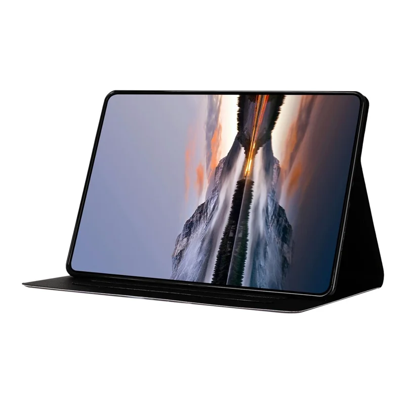 Tablet Case for Galaxy Tab A11  /  A9 Litchi Texture TPU + PU Leather Protective Cover - Golden Sand