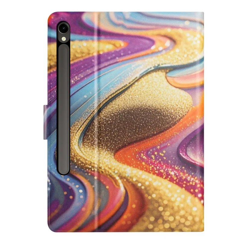 Tablet Case for Samsung Galaxy Tab S10 FE  /  S10 Lite  /  S9  /  S9 FE Litchi Texture TPU + PU Leather Protective Cover - Golden Sand