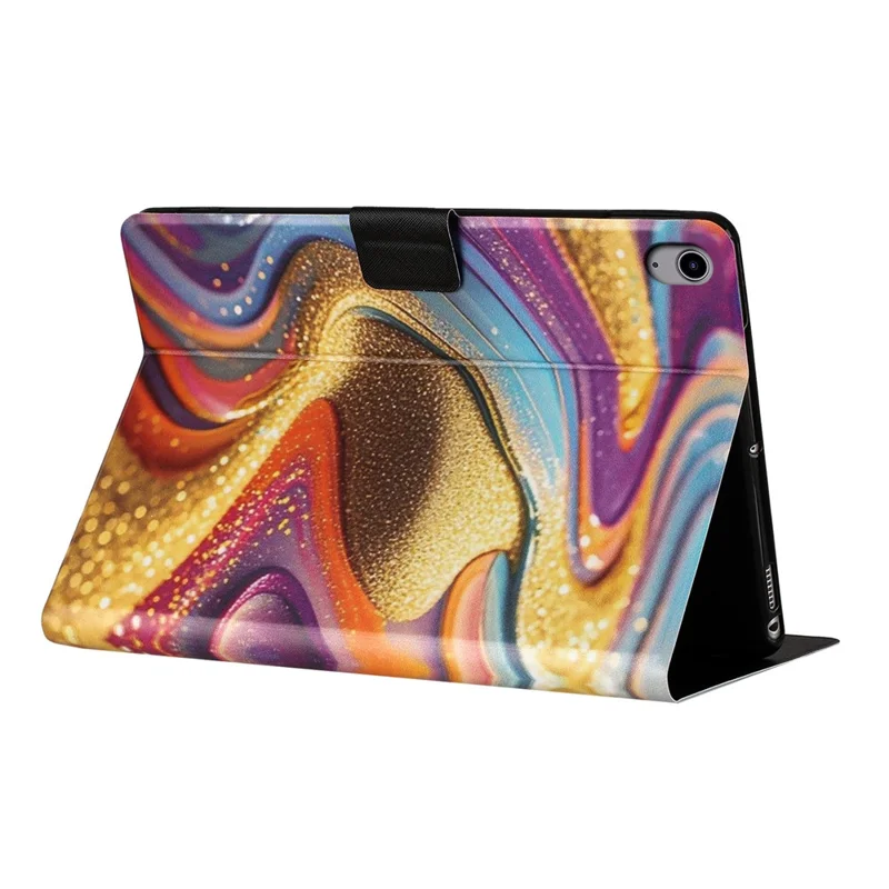 For Samsung Galaxy Tab S11 Tablet Case Litchi Texture TPU + PU Leather Protective Cover - Golden Sand
