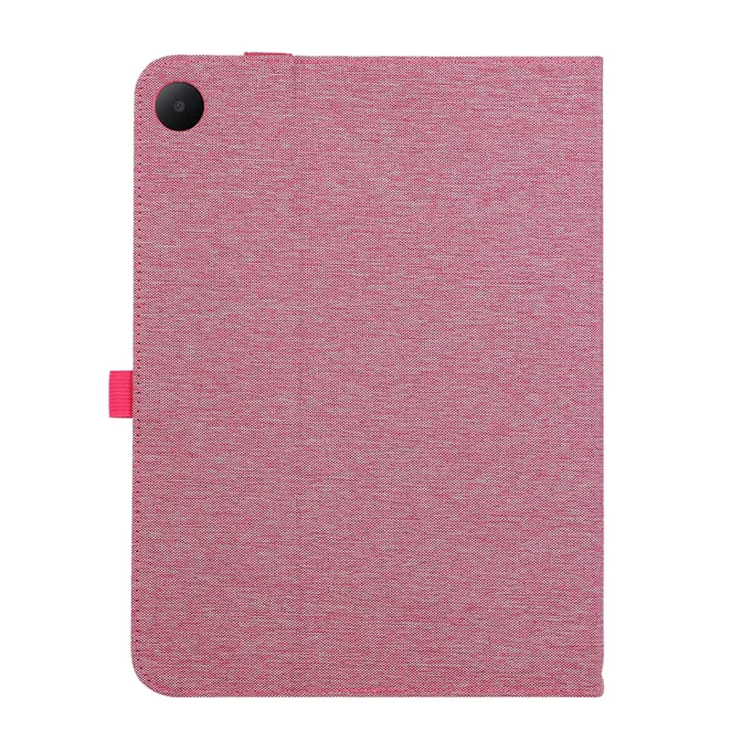 For Oppo Pad Air5 Case with Stand Card Holder Cloth Texture Leather Tablet Cover - Pink