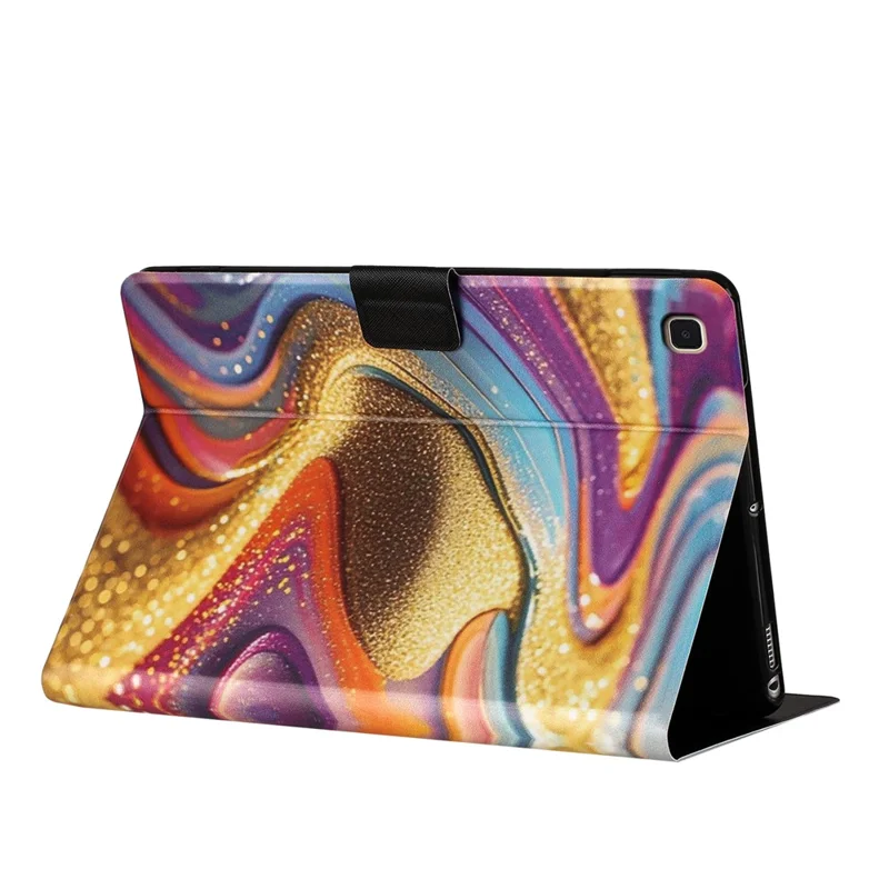 Tablet Case for Samsung Galaxy Tab S6 Lite (2024)  /  (2022)  /  (2020) Litchi Texture TPU + PU Leather Protective Cover - Golden Sand