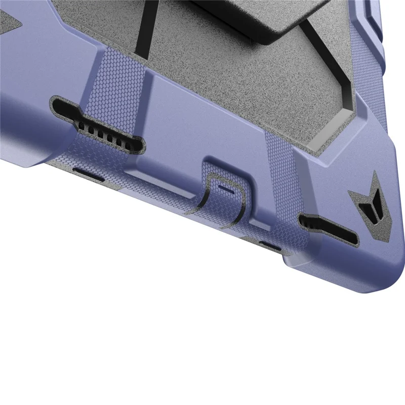 Case For iPad Pro 13 (2025)  /  (2024) with Kickstand Wrist Strap PC + Silicone Tablet Cover - Navy Blue + Black