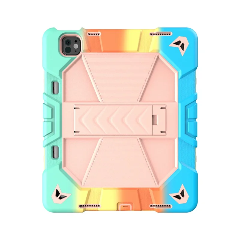 Tablet Case For iPad Pro 13 (2025)  /  (2024) with Kickstand PC + Silicone Shockproof Protective Cover - Rainbow Pink