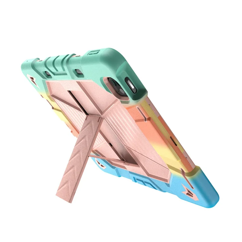 Tablet Case For iPad Pro 13 (2025)  /  (2024) with Kickstand PC + Silicone Shockproof Protective Cover - Rainbow Pink