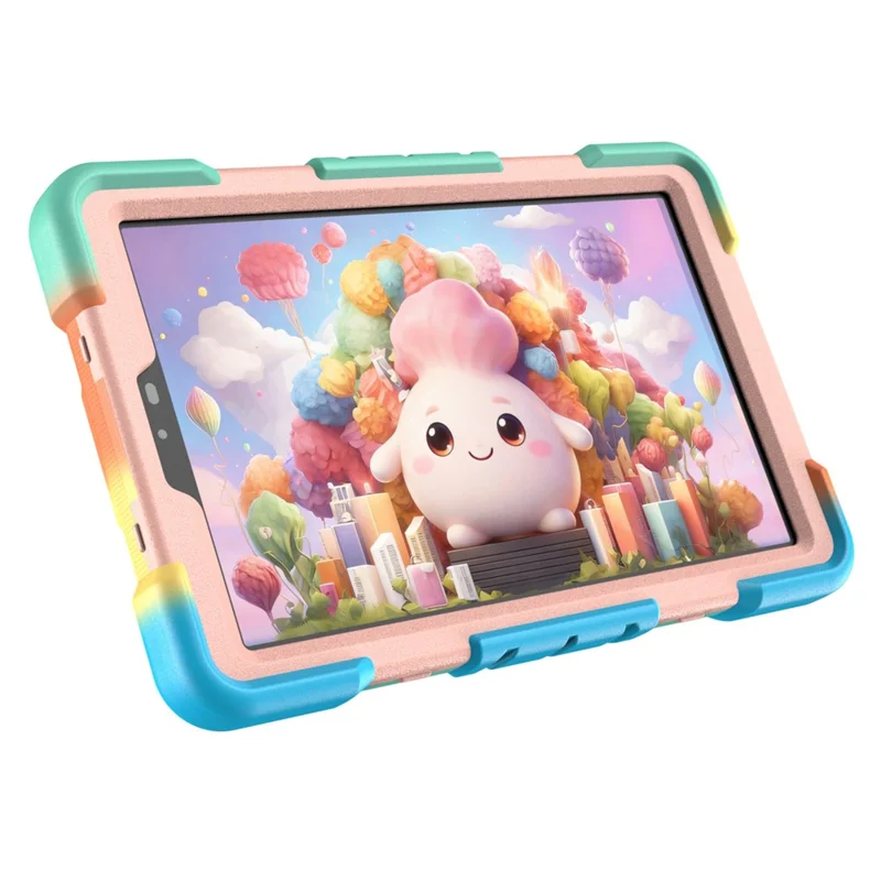 For Lenovo Tab K9 Tablet Case with Kickstand PC + Silicone Shockproof Protective Cover - Rainbow+Pink