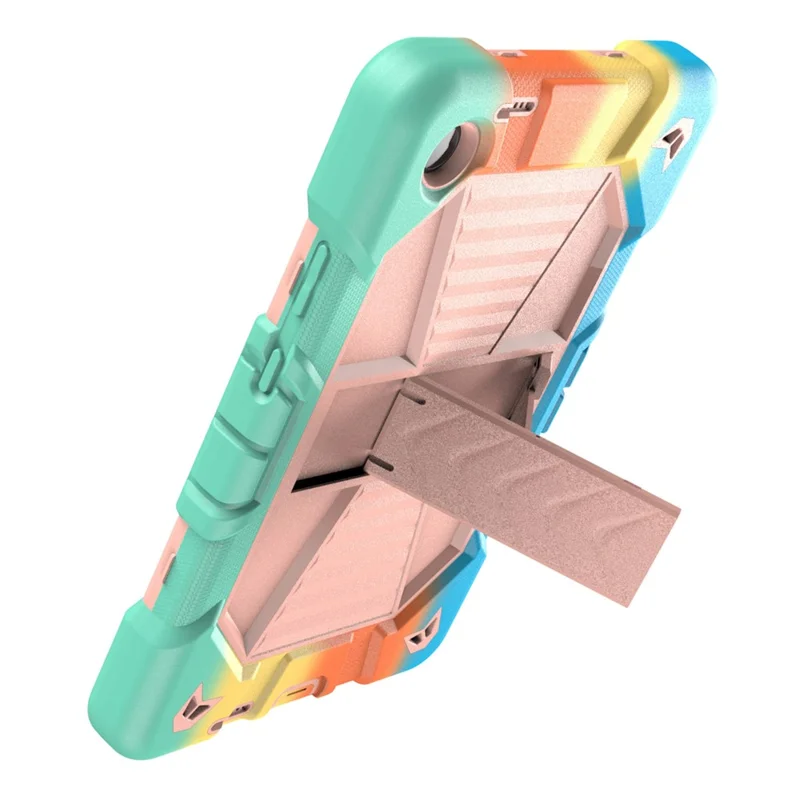 For Lenovo Tab K9 Tablet Case with Kickstand PC + Silicone Shockproof Protective Cover - Rainbow+Pink