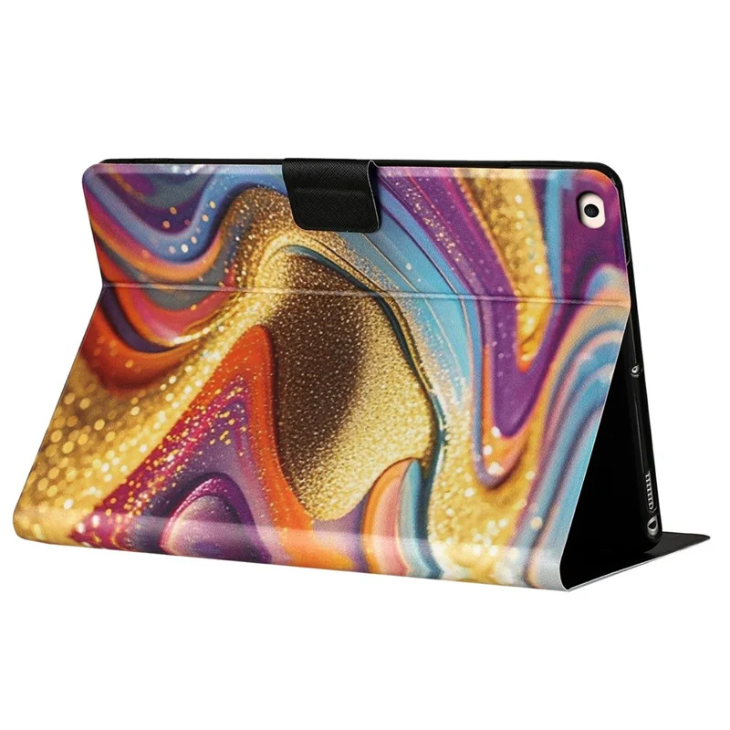 Tablet Case for iPad Air 2  /  9.7-inch (2018)  /  9.7-inch (2017) Litchi Texture TPU + PU Leather Protective Cover - Golden Sand