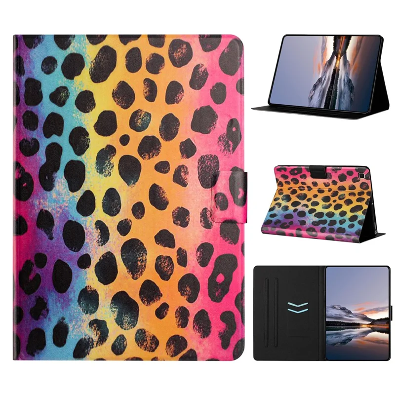 For Samsung Galaxy Tab A7 Lite 8.7-inch Tablet Case Litchi Texture TPU + PU Leather Protective Cover - Leopard Print
