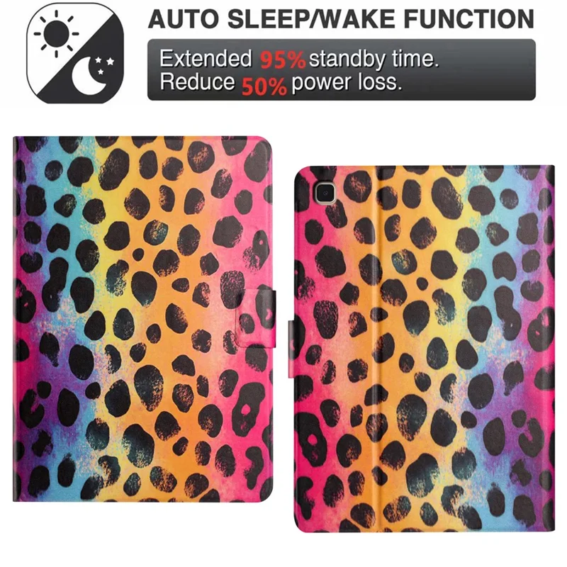For Samsung Galaxy Tab A7 Lite 8.7-inch Tablet Case Litchi Texture TPU + PU Leather Protective Cover - Leopard Print