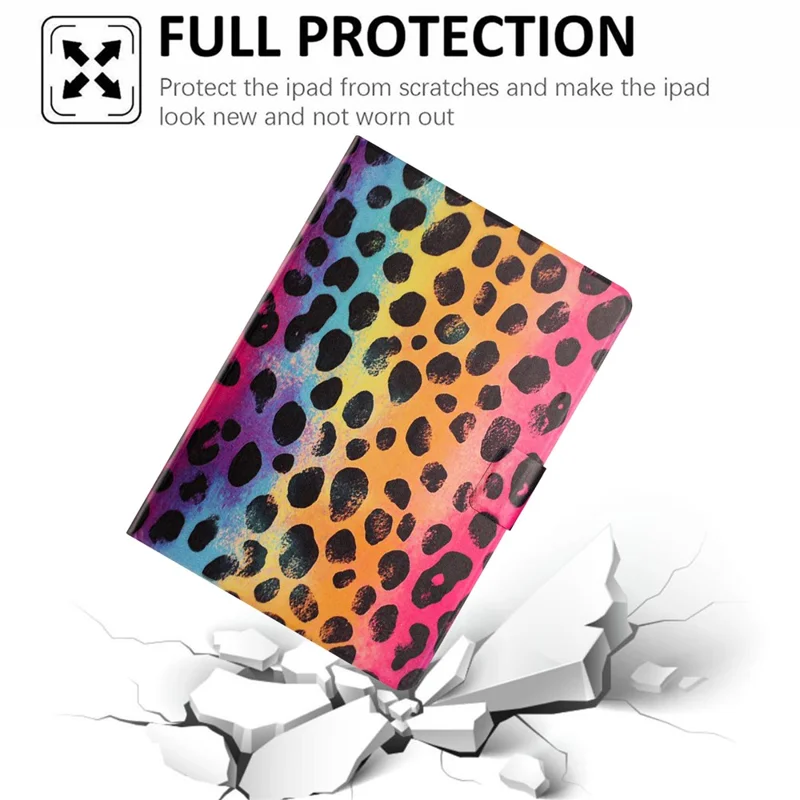 For Samsung Galaxy Tab A7 Lite 8.7-inch Tablet Case Litchi Texture TPU + PU Leather Protective Cover - Leopard Print