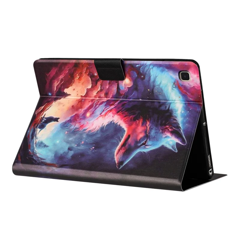 For Samsung Galaxy Tab A 10.1 (2019) Tablet Case Litchi Texture TPU + PU Leather Protective Cover - Colorful Wolf