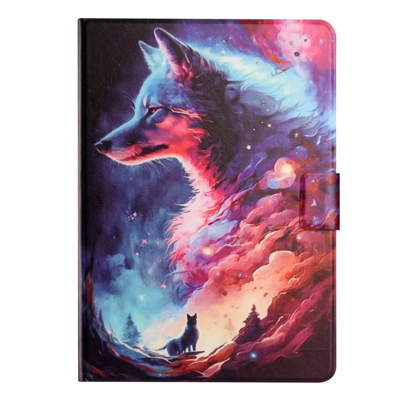 For Samsung Galaxy Tab A 10.1 (2019) Tablet Case Litchi Texture TPU + PU Leather Protective Cover - Colorful Wolf