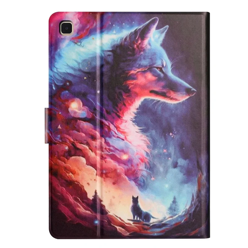 For Samsung Galaxy Tab A 10.1 (2019) Tablet Case Litchi Texture TPU + PU Leather Protective Cover - Colorful Wolf