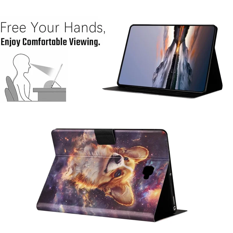 For Samsung Galaxy Tab A 10.1 (2016) Tablet Case Litchi Texture TPU + PU Leather Protective Cover - Corgi