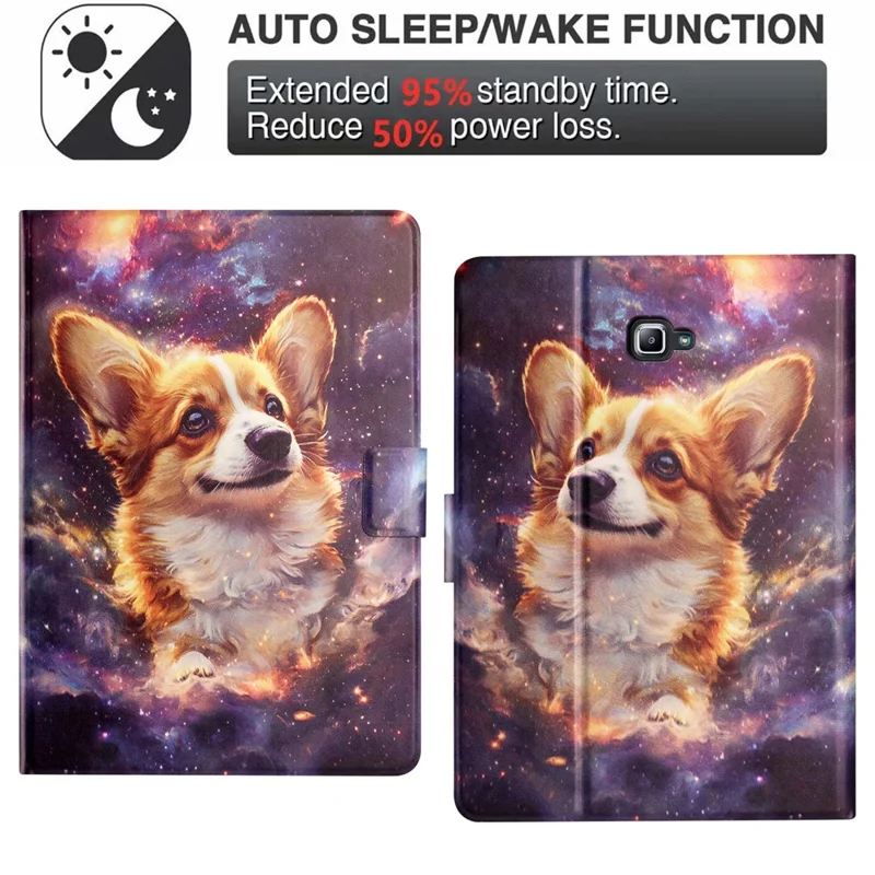 For Samsung Galaxy Tab A 10.1 (2016) Tablet Case Litchi Texture TPU + PU Leather Protective Cover - Corgi