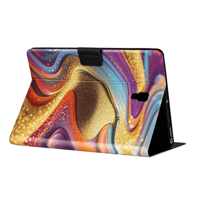 For Samsung Galaxy Tab A 10.5 (2018) Tablet Case Litchi Texture TPU + PU Leather Protective Cover - Golden Sand