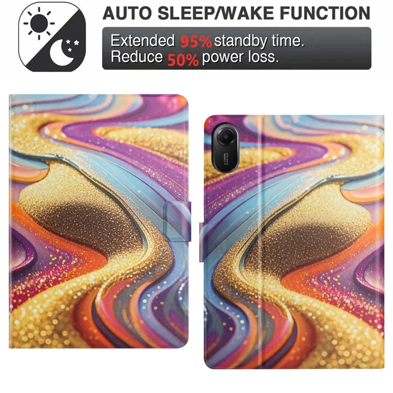 For Xiaomi Redmi Pad 2 Tablet Case Litchi Texture TPU + PU Leather Protective Cover - Golden Sand