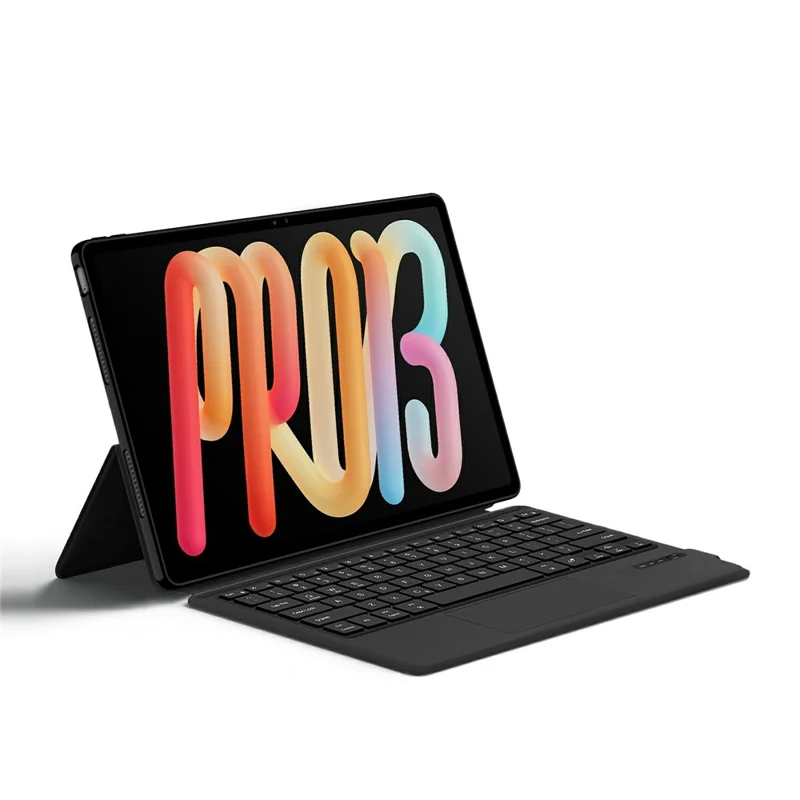 For Lenovo Xiaoxin Pad Pro 13 Leather Case + Touchpad Bluetooth-Compatible Keyboard (without Backlit) - Black