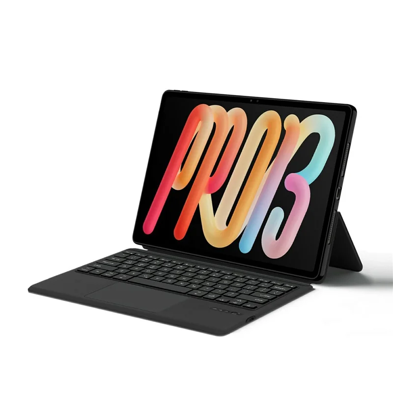 For Lenovo Xiaoxin Pad Pro 13 Leather Case + Touchpad Bluetooth-Compatible Keyboard (without Backlit) - Black