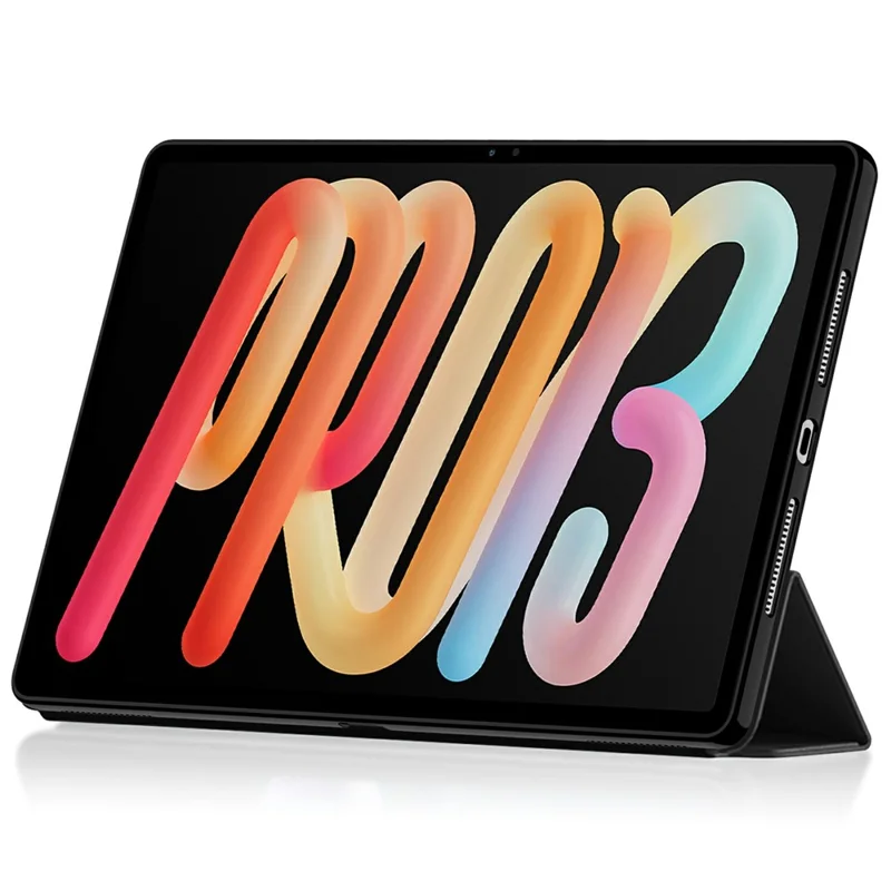 Funda para Lenovo Xiaoxin Pad Pro 13, carcasa de cuero PU y TPU trasera con soporte triflexible - Negro