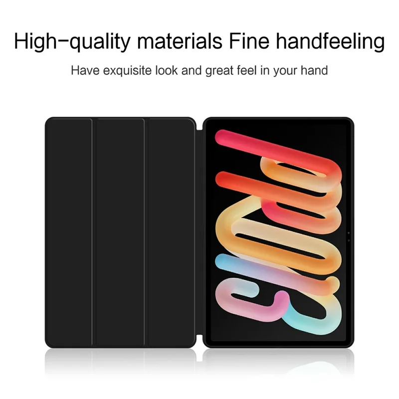 Funda para Lenovo Xiaoxin Pad Pro 13, carcasa de cuero PU y TPU trasera con soporte triflexible - Negro