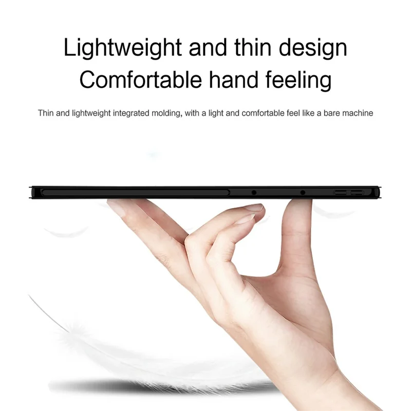 Funda para Lenovo Xiaoxin Pad Pro 13, carcasa de cuero PU y TPU trasera con soporte triflexible - Negro