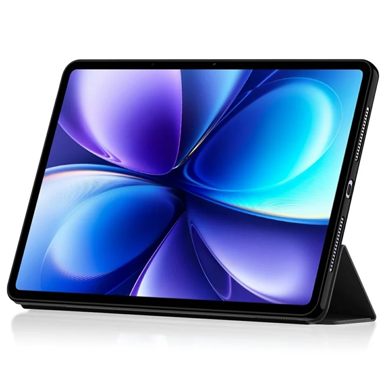 For vivo Pad6 Pro Case PU Leather TPU Back Trifold Stand Tablet Cover - Black