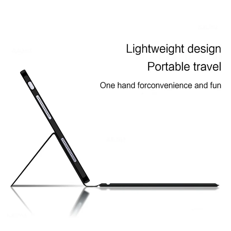 For vivo Pad6 Pro Leather Case + Touchpad Bluetooth-Compatible Keyboard (without Backlit) - Black