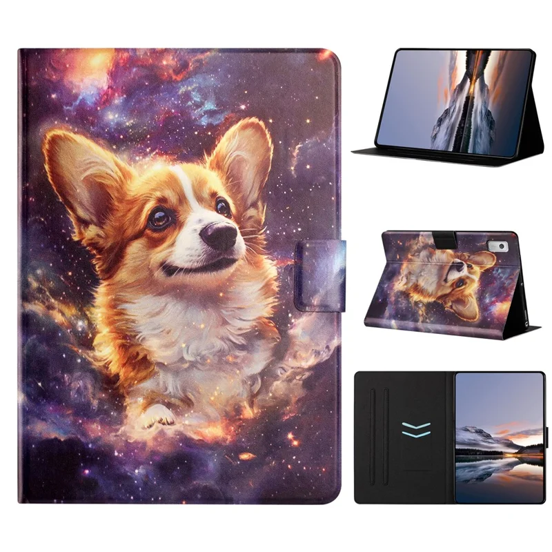 Fodral för Lenovo Tab M9 surfplatta Litchi-tryck TPU + PU läder skyddsfodral - Corgi