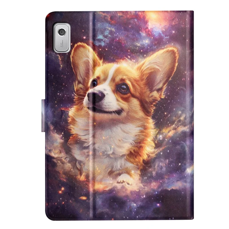 Fodral för Lenovo Tab M9 surfplatta Litchi-tryck TPU + PU läder skyddsfodral - Corgi