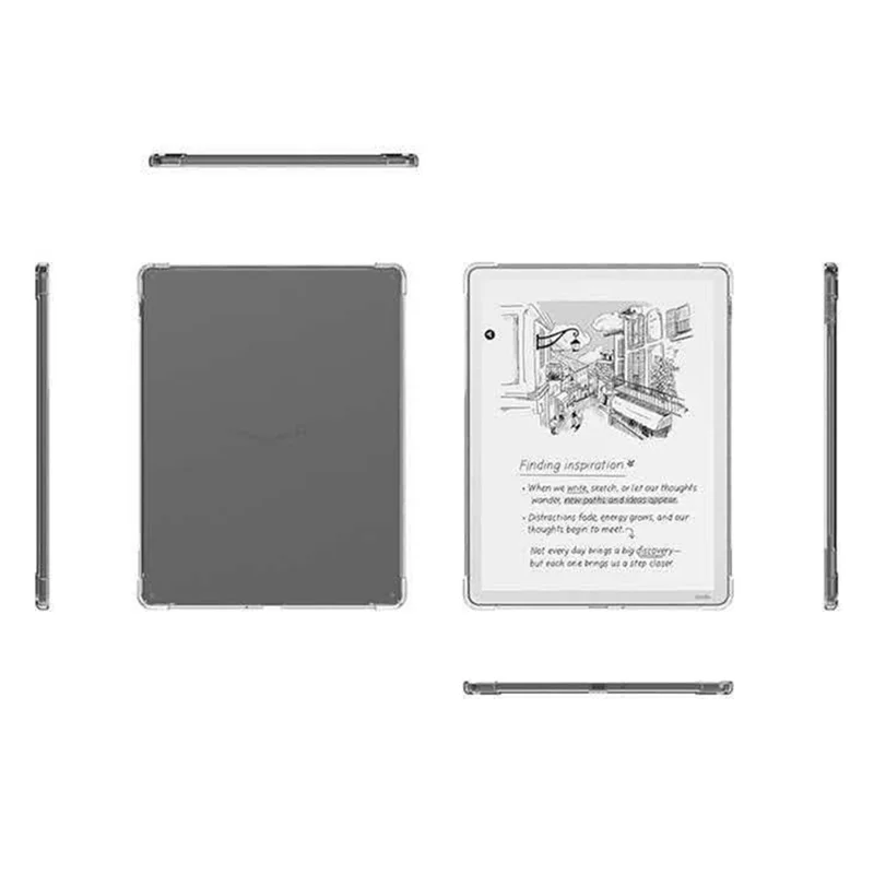 Für Amazon Kindle Scribe Colorsoft Hülle Vier-Ecken-Stoßfest Transparente Tablet-TPU-Hülle - Transparent