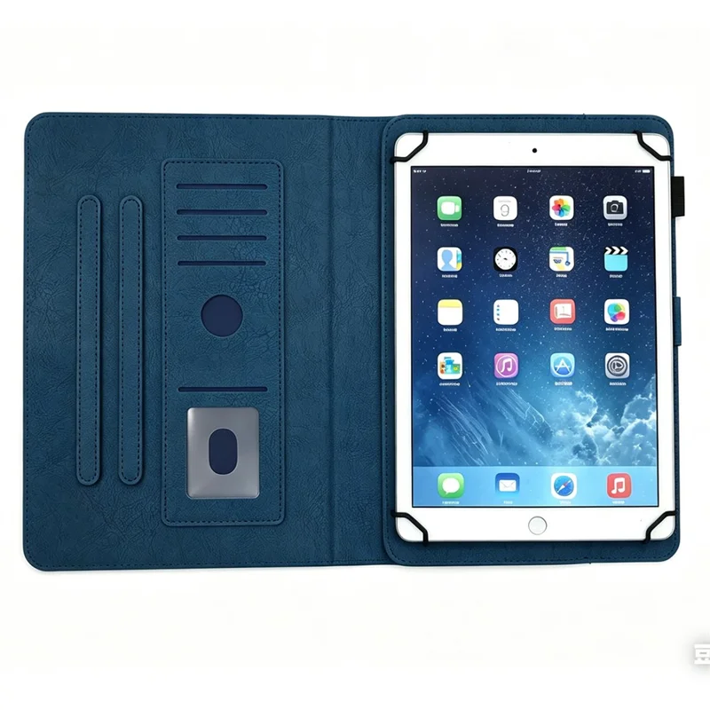 Tablet Case for iPad Mini  /  2  /  3  /  4  /  (2024)  /  (2021)  /  (2019) 7.9 inch  /  Wi-Fi  /  iPod mini (1st Generation Embossed Magpie Pattern TPU PU Protective Cover with Card Slots - Blue