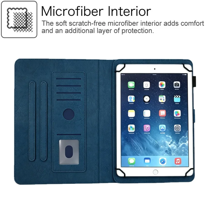 Tablet Case for iPad Mini  /  2  /  3  /  4  /  (2024)  /  (2021)  /  (2019) 7.9 inch  /  Wi-Fi  /  iPod mini (1st Generation Embossed Magpie Pattern TPU PU Protective Cover with Card Slots - Blue