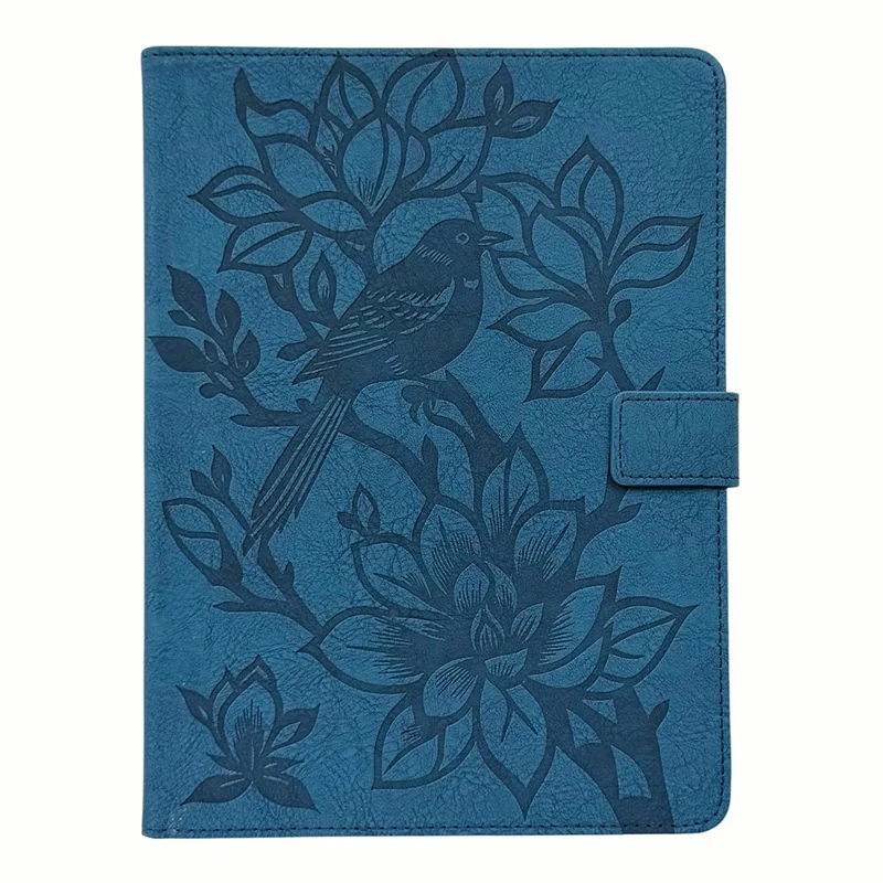 Tablet Case for iPad Mini  /  2  /  3  /  4  /  (2024)  /  (2021)  /  (2019) 7.9 inch  /  Wi-Fi  /  iPod mini (1st Generation Embossed Magpie Pattern TPU PU Protective Cover with Card Slots - Blue